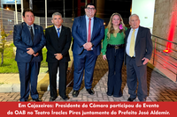 A Câmara Municipal de Cajazeiras/PB representada pelo atual Presidente Eriberto Maciel esteve presente em Solenidade de Posse da Diretoria eleita para o Triênio 2022/2024 da Subseção da OAB de Cajazeiras no Teatro Íracles Pires 