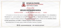 ''Sessão Extraordinária" para posse dos suplentes no cargo de vereador, a realizar-se neste dia 05 de janeiro (quinta-feira) às 16h, no Plenário Edmilson Feitosa Cavalcante.